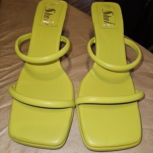 Sheln lime green slide sandals women's size 10 - Picture 3 of 6